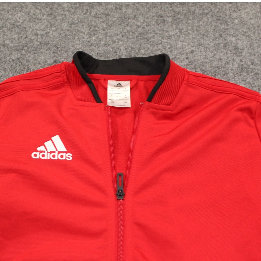 Adidas Youth Large Red Full Zip Track‎ Jacket CF4337 Soccer Training Coat